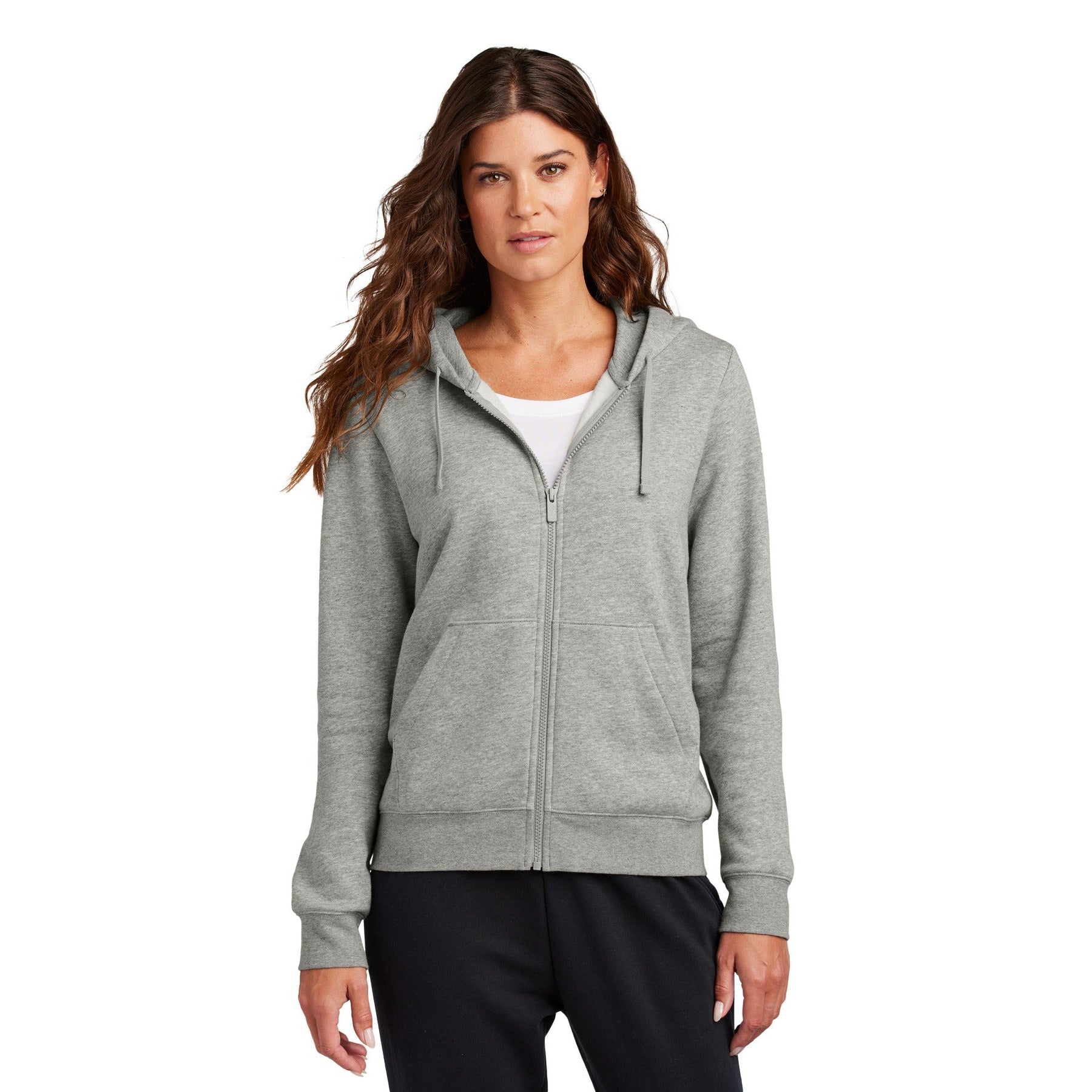 Nike-Nike Women's Club Fleece Sleeve Swoosh Full-Zip Hoodie NKFD9890-MedTech-3